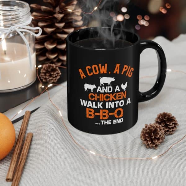 BBQ Animals 11oz Black Mug - Image 4