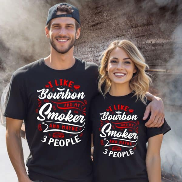 Burbon And Smoker, Graphic Tee, Gift Shirt, Funny Grilling Shirt, Unisex Softstyle T-Shirt