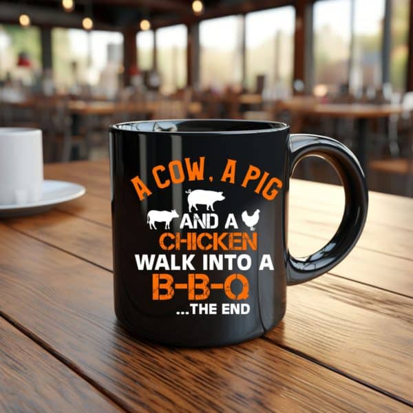 BBQ Animals 11oz Black Mug