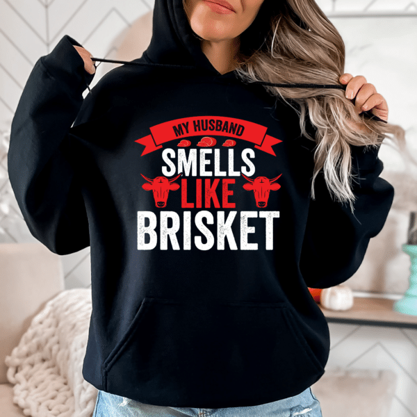 My Husband Smells Like Brisket Unisex Heavy Blend™ Hooded Sweatshirt